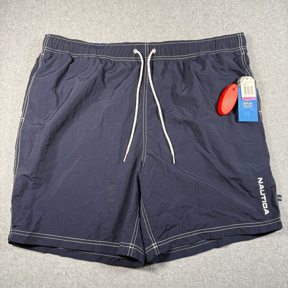 Nautica Mens Quick Dry Swim Trunks Navy Blue XXL T31750